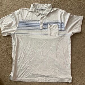 travis matthew white blue polo golf shirt size xxl extra extra large